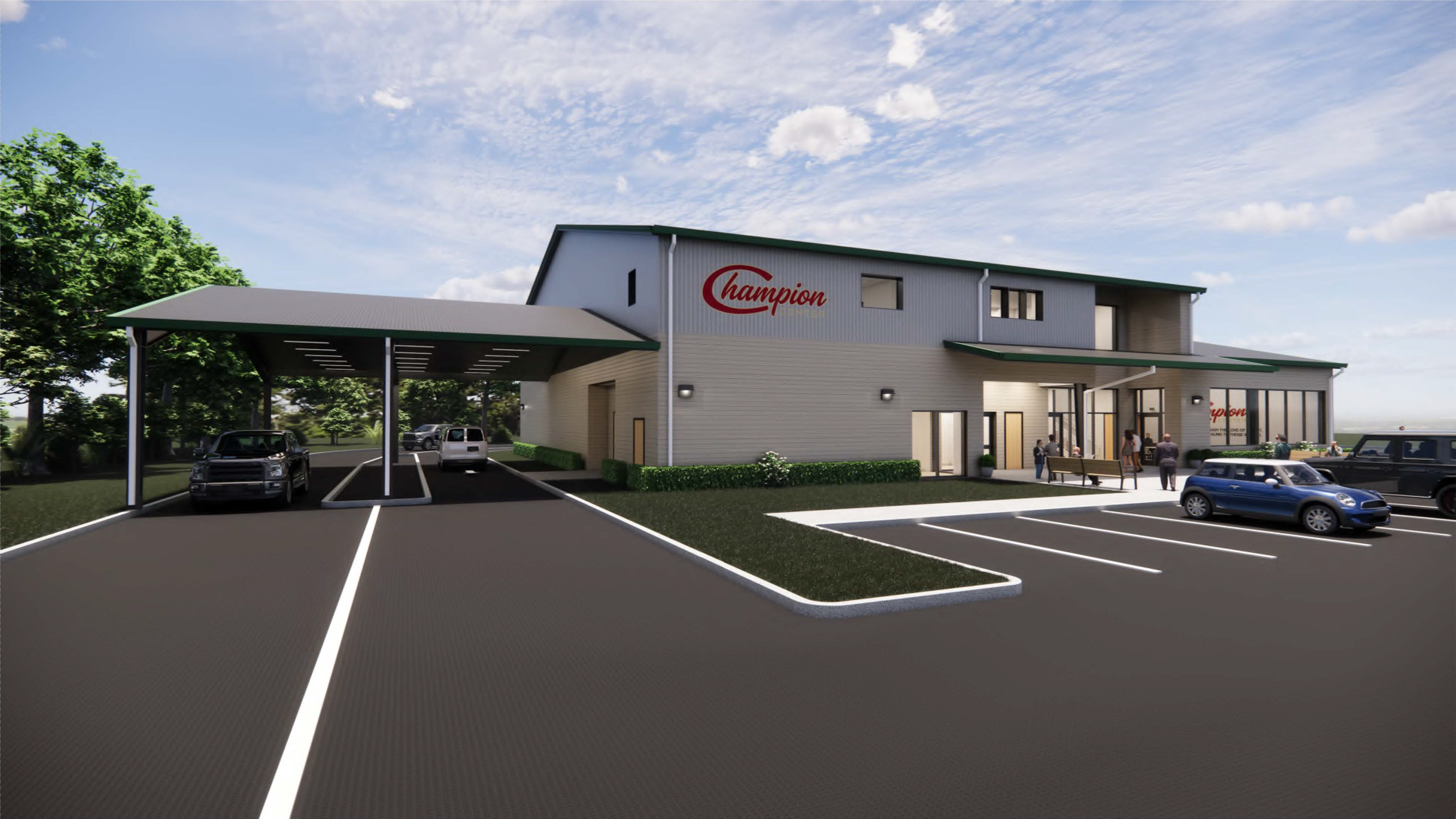 Champions Center exterior render Champions Center exterior render