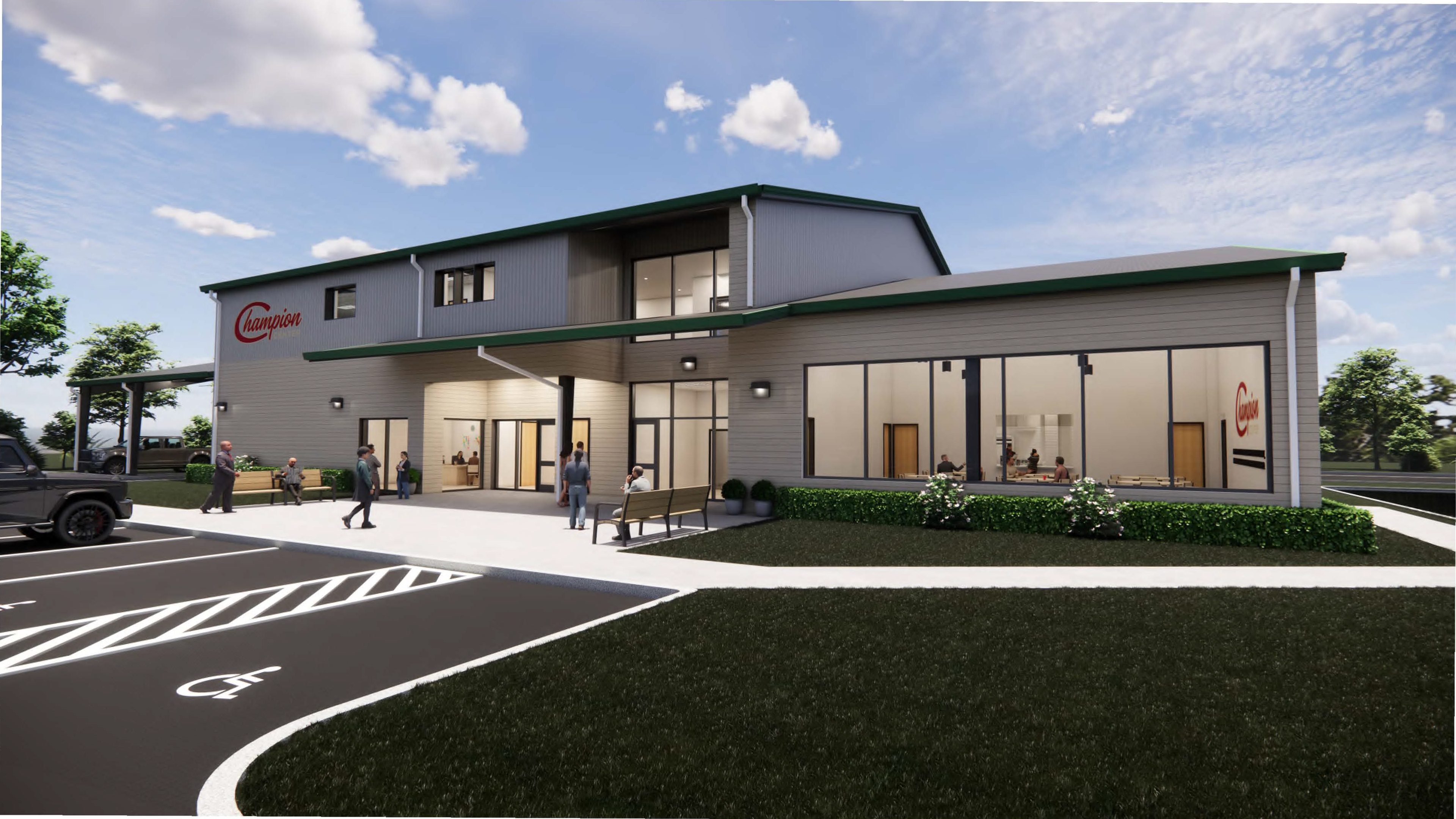 Champions Center exterior render Champions Center exterior render